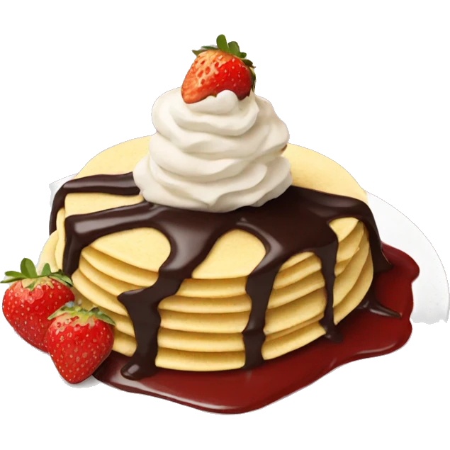 strawberry chocolate sauce crepe emoji