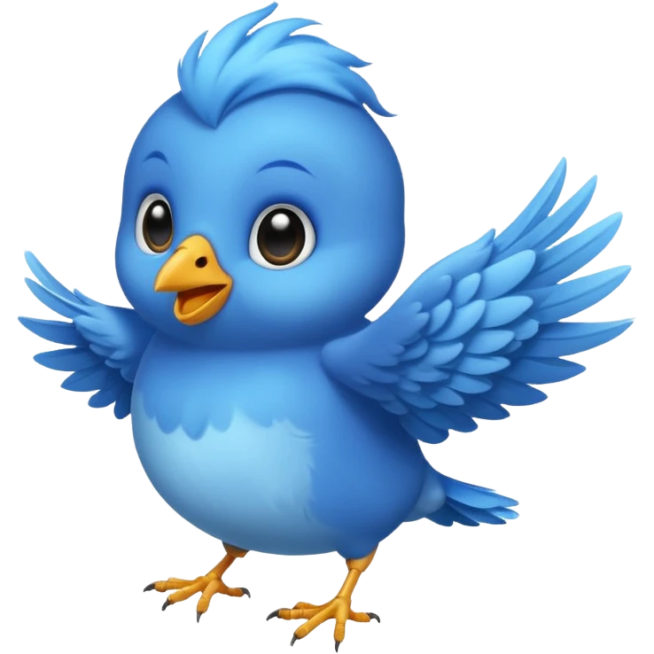 Small babyblue bird flying emoji