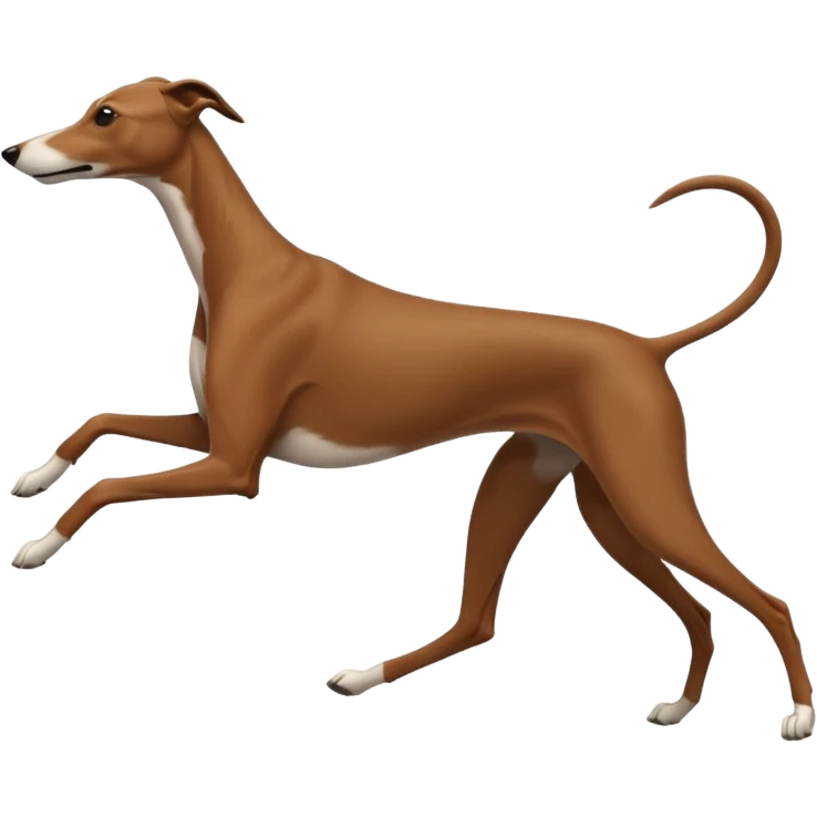 Silouhette of a brown Greyhound running emoji