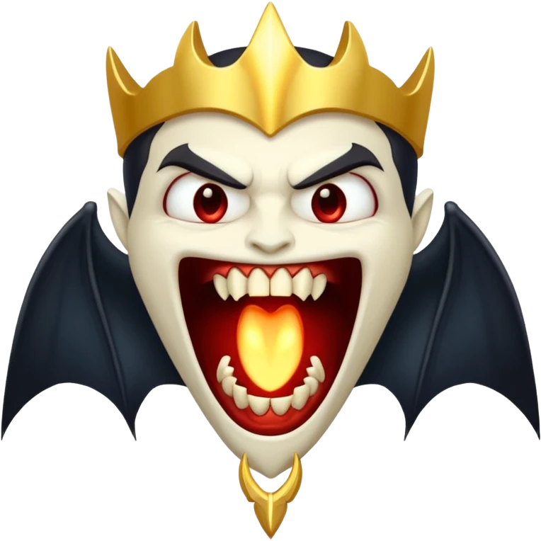vampire fangs with halo emoji