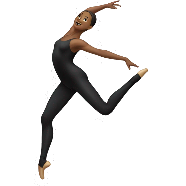 Flexible dancer leg up with black leotard emoji