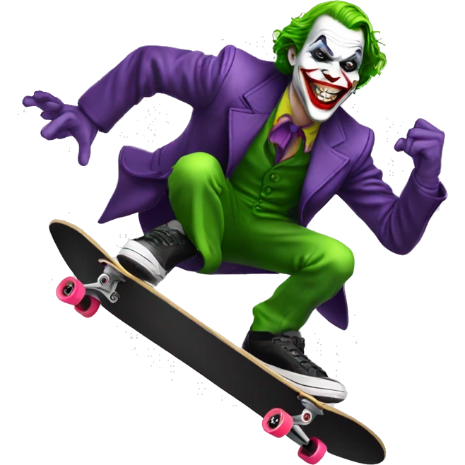 The joker doing a kickflip on skateboard  emoji