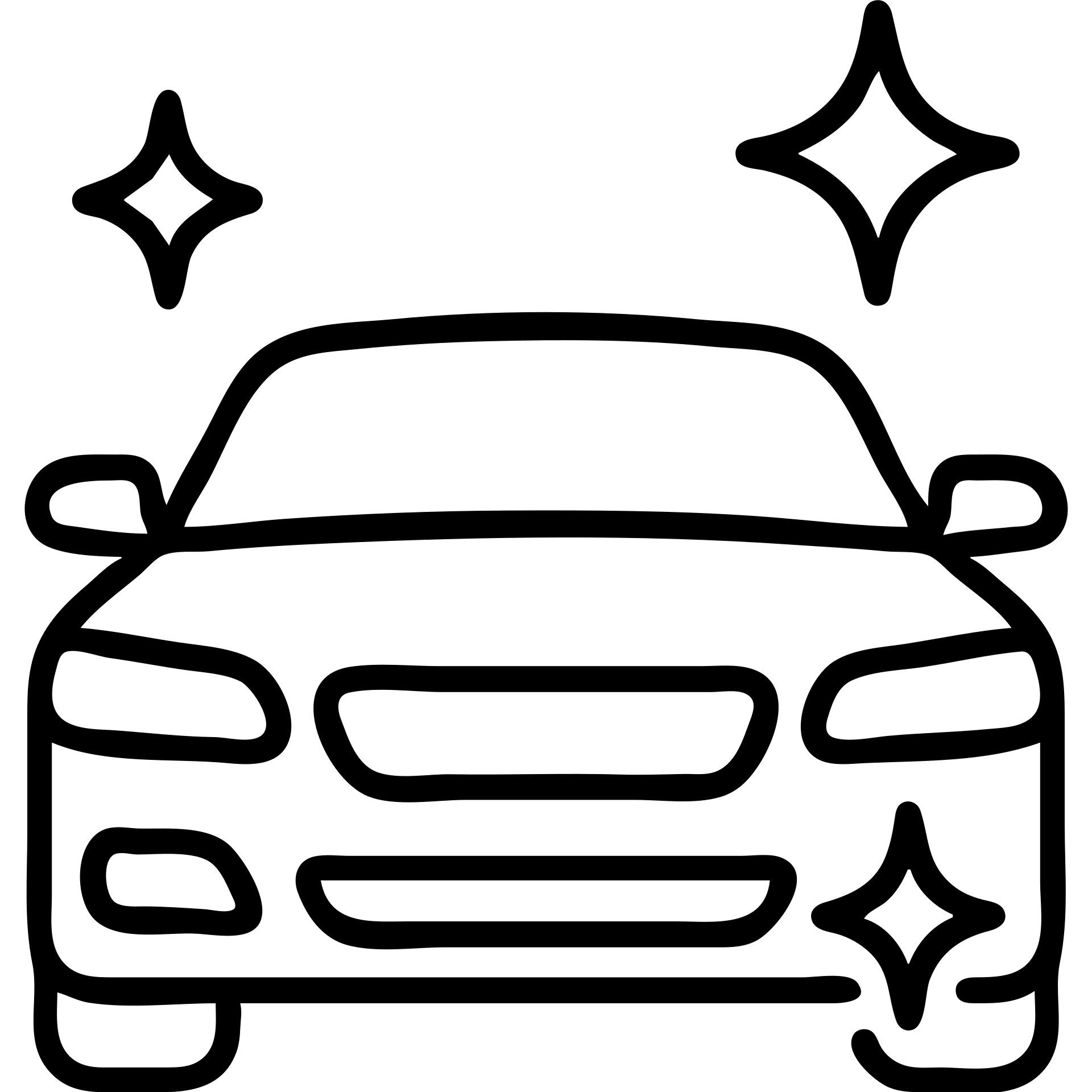outlined icon of a high-end car, glossy black with sparkling stars and mirror-like reflections, clean lines, modern and simple, perfectly clean vehicle emoji