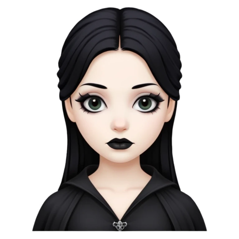 a slightly dark-haired girl in the Gothic style with black hair  emoji