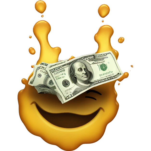 dollar doused in crude oil emoji