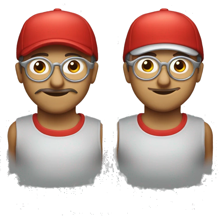A man wearing round silver glasses and a red cap that says "LAMPE DSM" on it emoji
