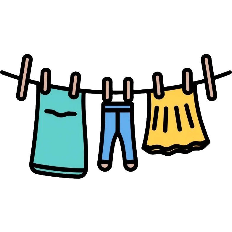clothes hanging on laundry line emoji
