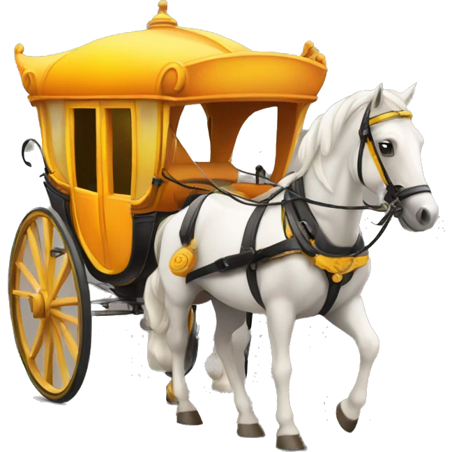 not expensive horse carriage in yellow-orange color emoji
