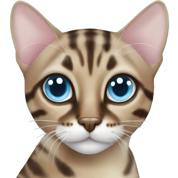 Mink bengal cat with light Blue eyes emoji