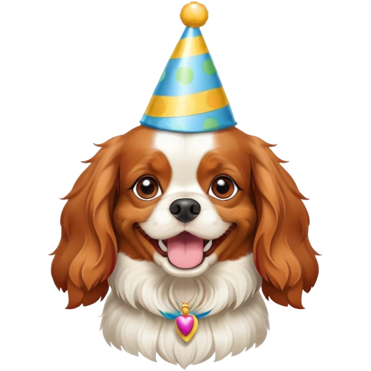 Happy birthday from cavalier dog emoji