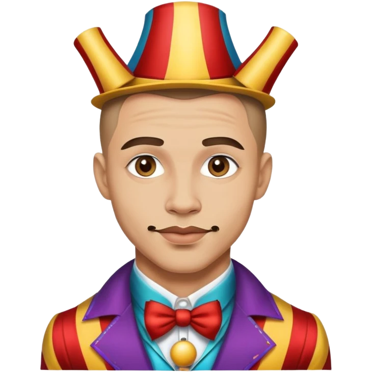 handsome man in a low costume circus artist emoji