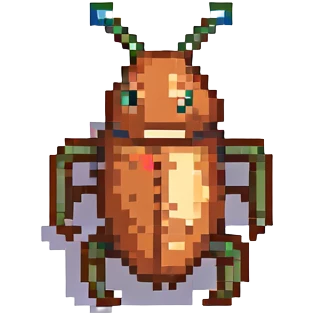 Tiny bug (cockroach) partying emoji