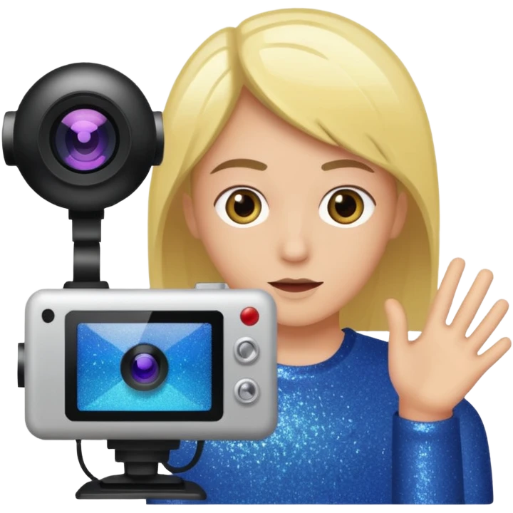 glitter cian web cam emoji