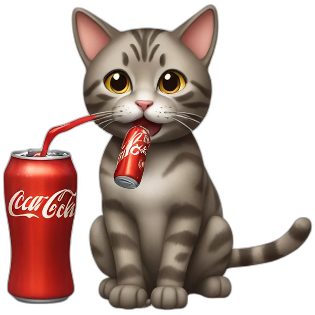 Cat drinking coke emoji