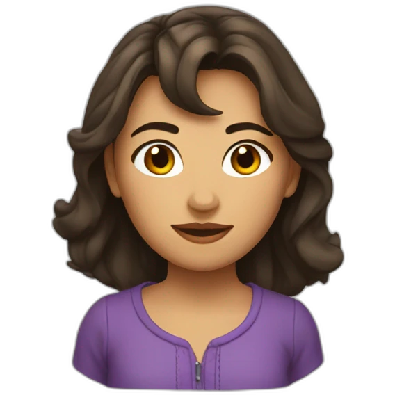 Fille brune géné emoji