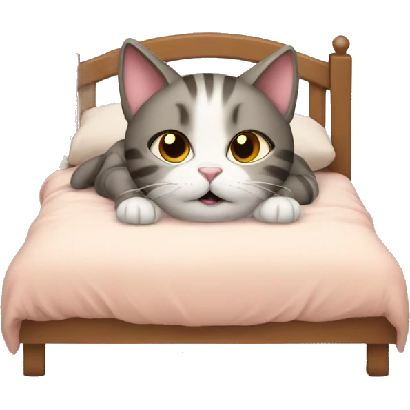 Cat in bed emoji
