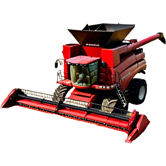 Case IH Axial-Flow 8250 (2022) – Cinematic-realistic Case IH Axial-Flow 8250 harvester, its deep red body towering over endless wheat fields. The massive cutting header slices through golden crops, sending a steady stream of grain into the bin as dust and chaff swirl in the afternoon sun. emoji