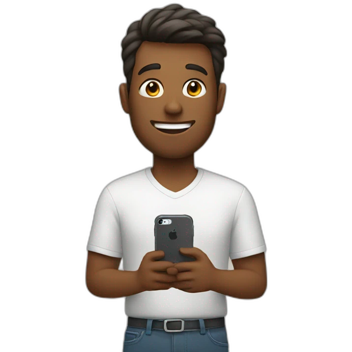 Guy with an iPhone  emoji