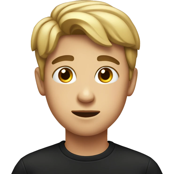 serious boy in black shirt emoji