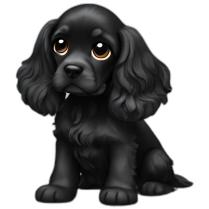 Cocker spaniel black emoji