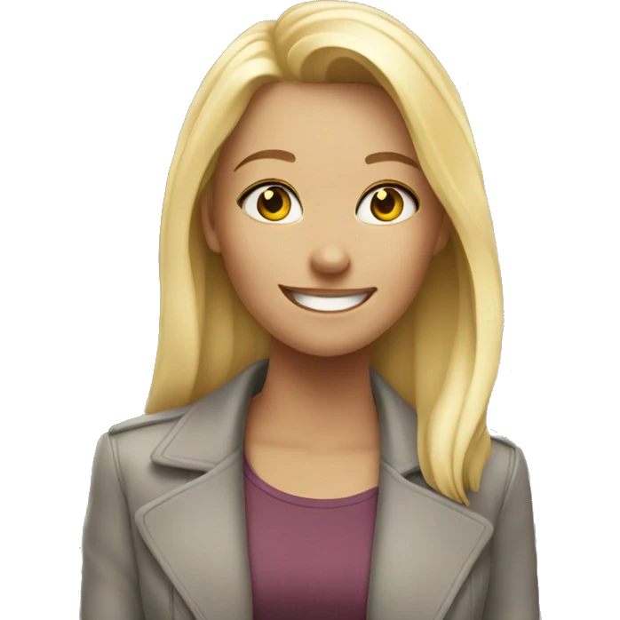 smiling blonde in cityscape emoji