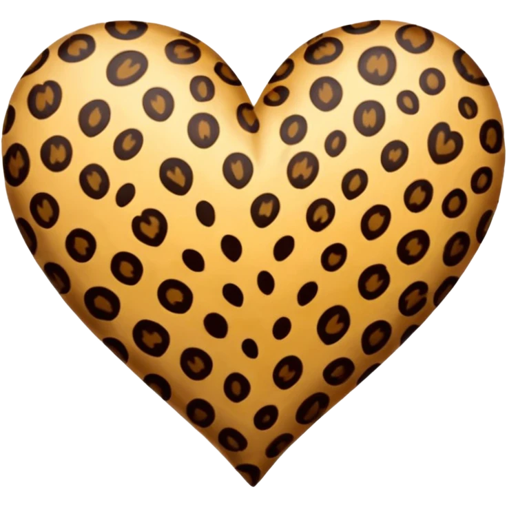 Realistic Leopard-patterned heart emoji