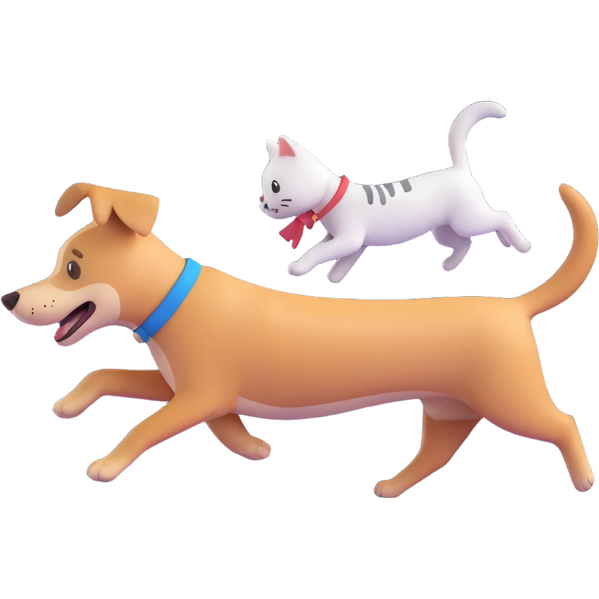 dog chasing cat emoji