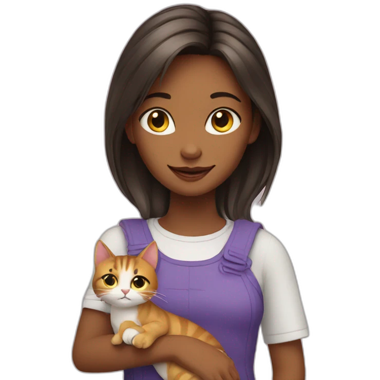girl with cat emoji