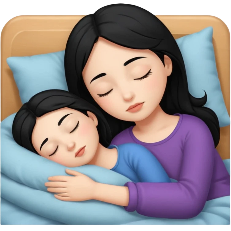 a girl with black hair is sleeping emoji