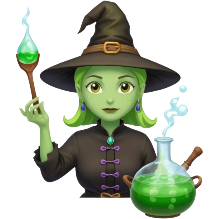 green witch cooking potion emoji