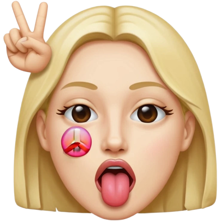 peace over eye with tongue out emoji