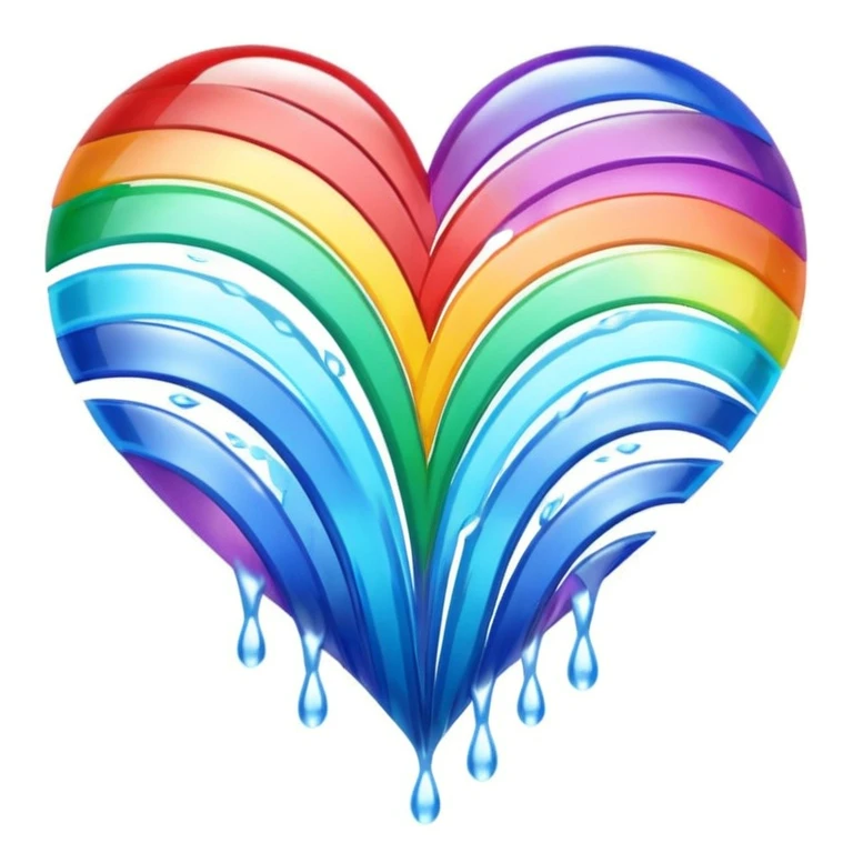 rainbow waterfall themed heart emoji