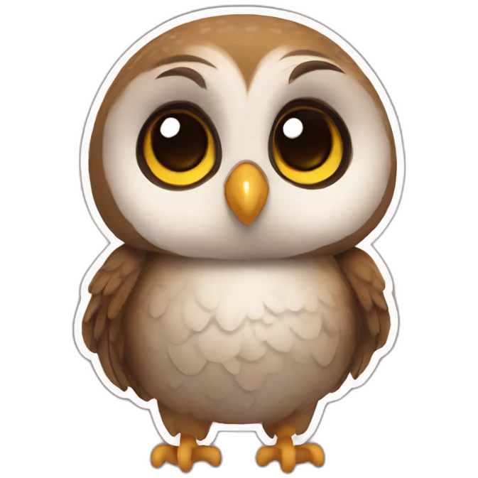 cute owl, chibi emoji