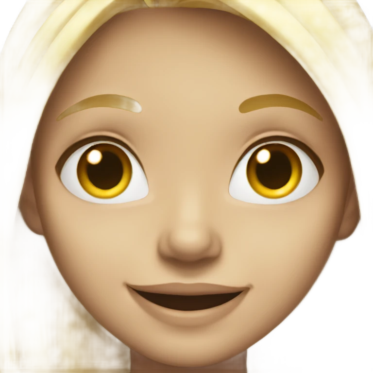 blonde girl smiling against black emoji