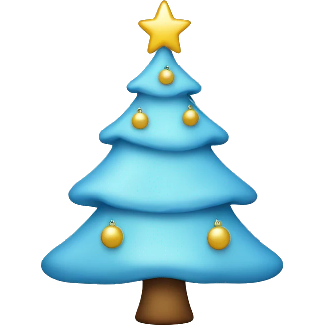 light blue Christmas tree emoji