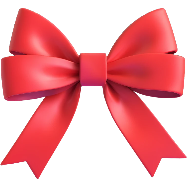red bow, 3D style, shiny, no text emoji