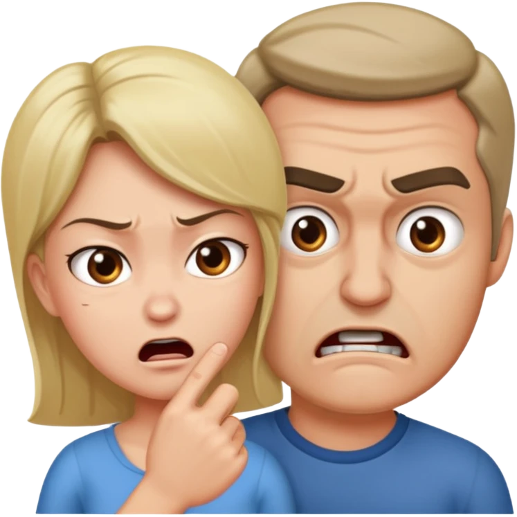 Une homme possessif qui essaye d’attraper sa femme emoji
