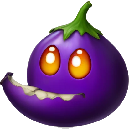 eggplant emoji fused with devil emoji emoji