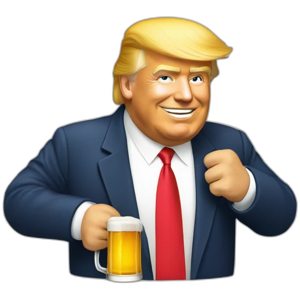 Trump bois une bière emoji