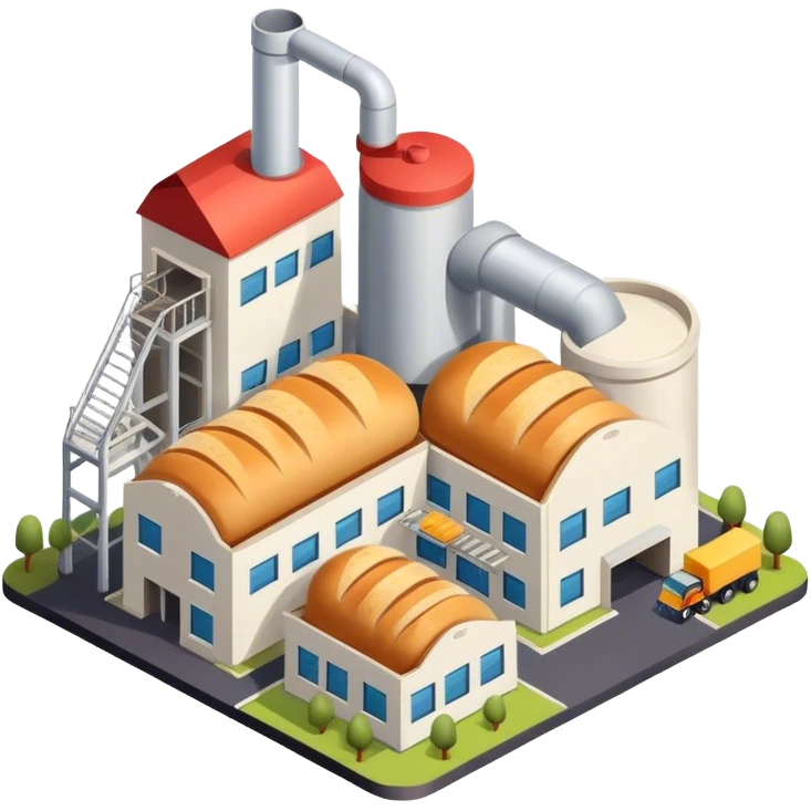 Isometric bread factory  emoji