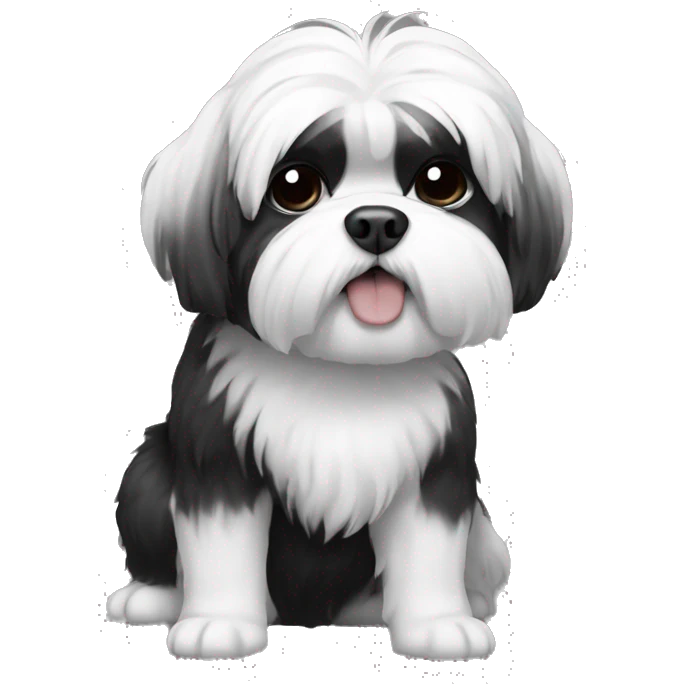 Shitzu black and white emoji