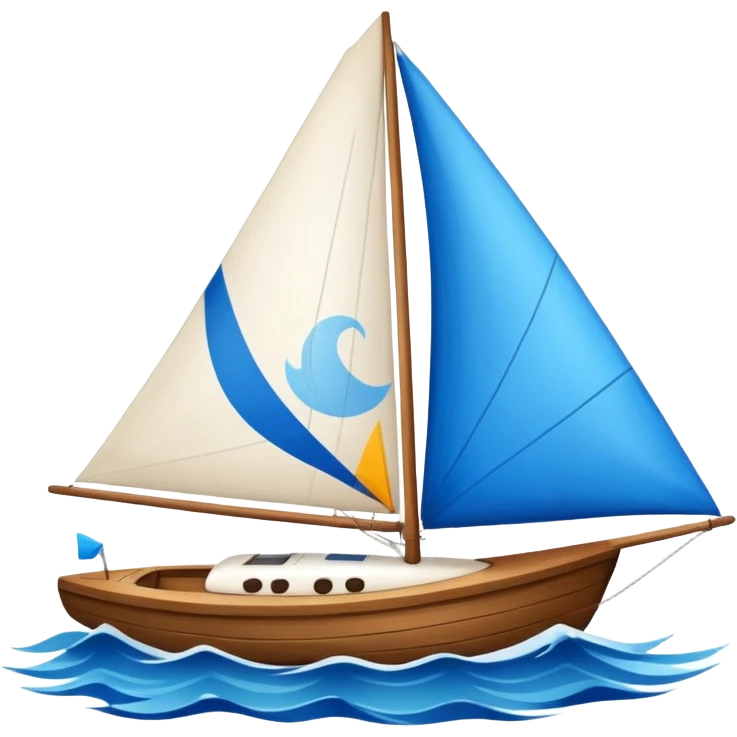 Sailboat – White sail on wooden hull emoji