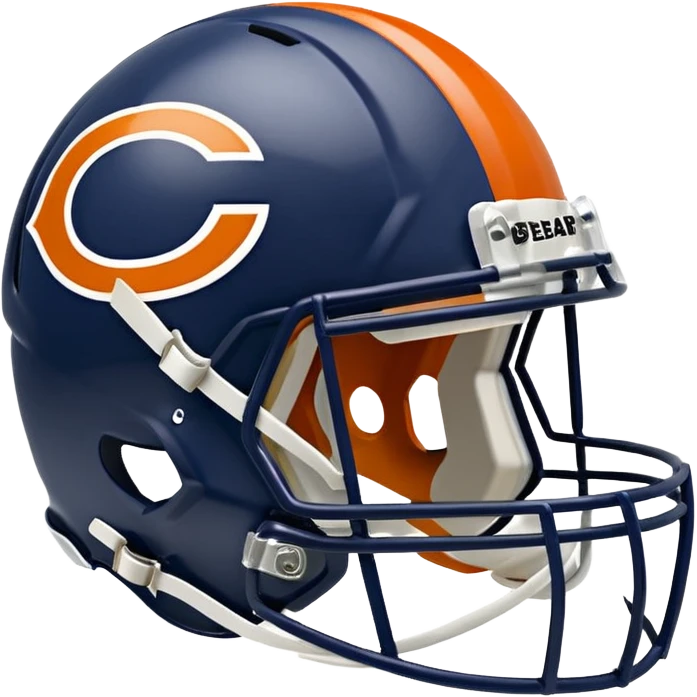 The Washington commanders football helmet and the Chicago Bears football helmet facing each other emoji