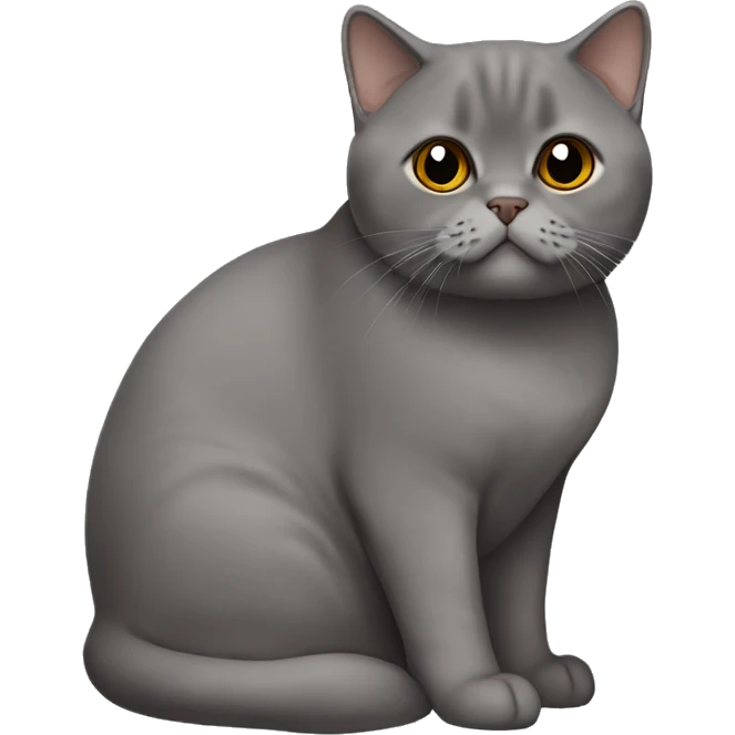 british shorthair in choclate with Brown eyes sitting  emoji
