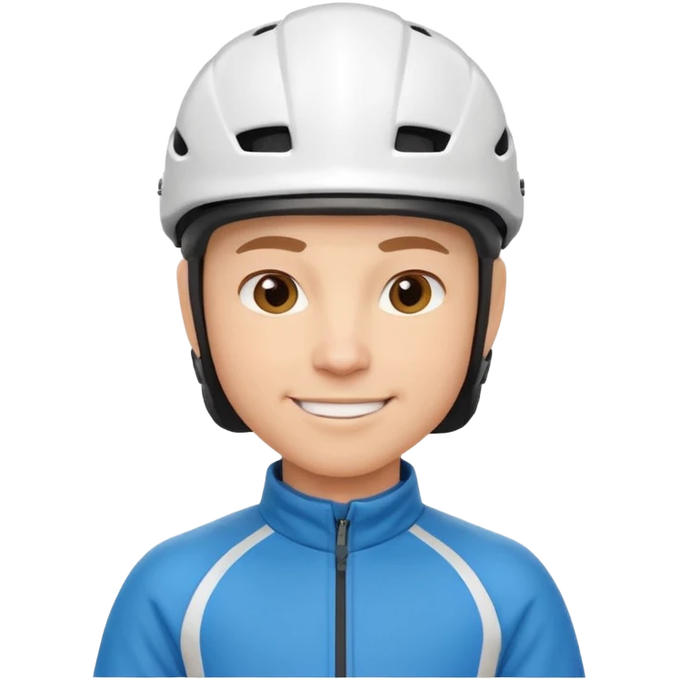 cute cycling coach portrait, head and shoulders only, helmet, sporty jacket, confident smile, 3D cartoon, mobile game icon style, clean background, no text, no watermark
 emoji