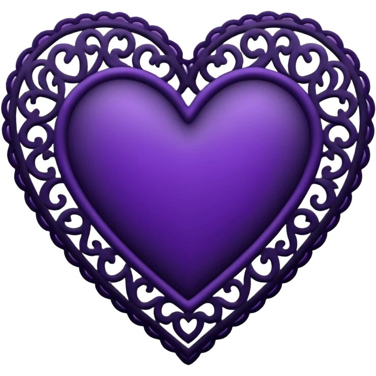 black and purple lace heart emoji