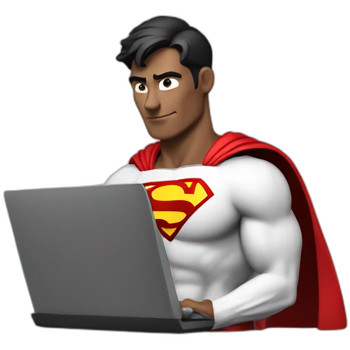 superman with laptop emoji
