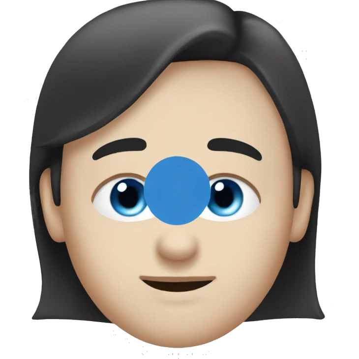 White person, blue eyes, black hair, emoji