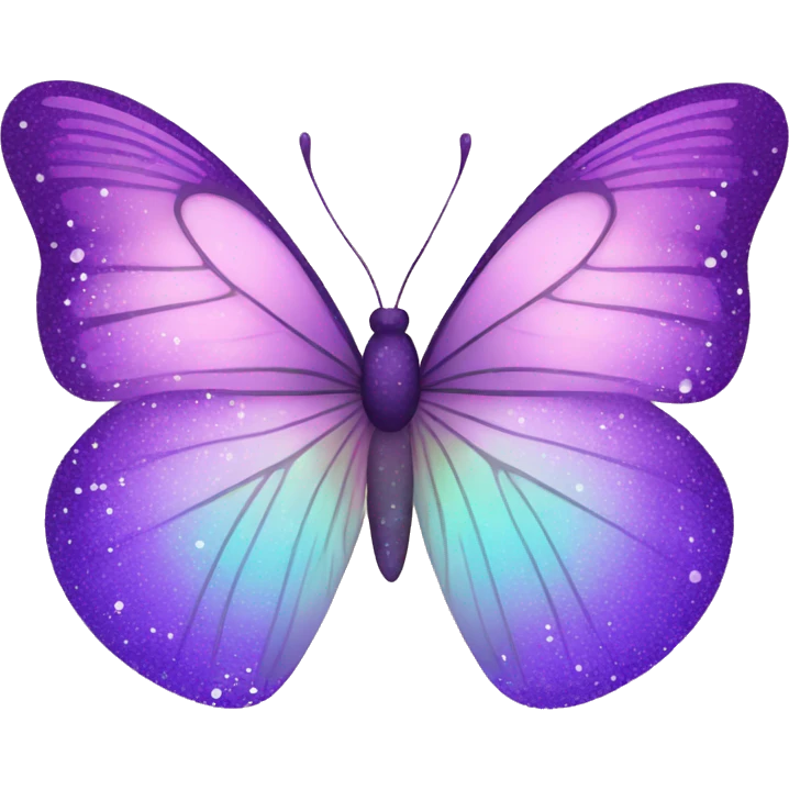 Glittery Pastel purple-gradient butterfly emoji