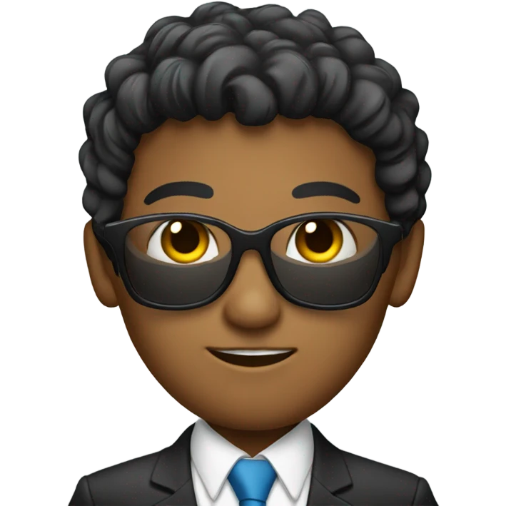 Young businessman wearing sunglasses and a suit emoji